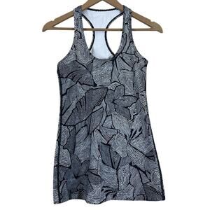 Lululemon Black White Cool Racerback Tank Top Womens 6 Geometric Athleisure